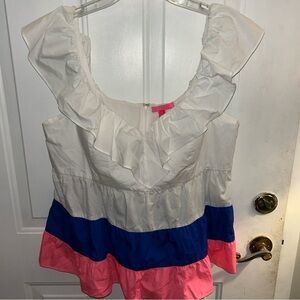 Colorblock Ruffle Top